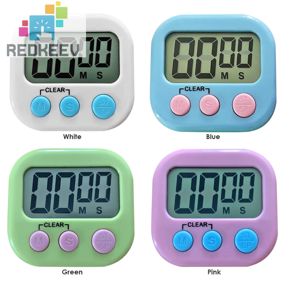 Đồng hồ hẹn giờ nấu ăn đếm ngược màn hình LCD có giá đỡ