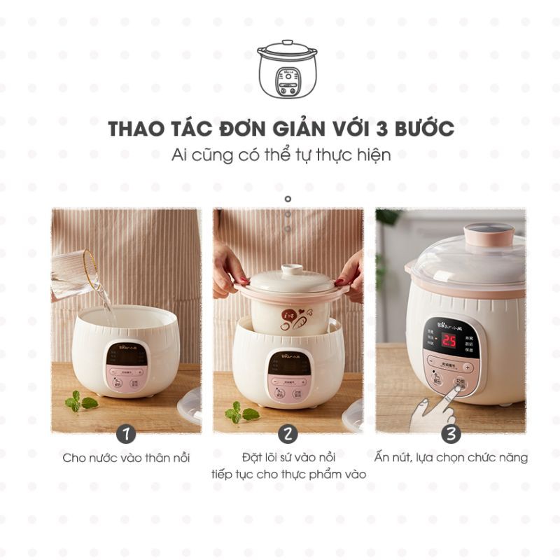 Nồi nấu cháo chậm Bear phiên bản quốc tế