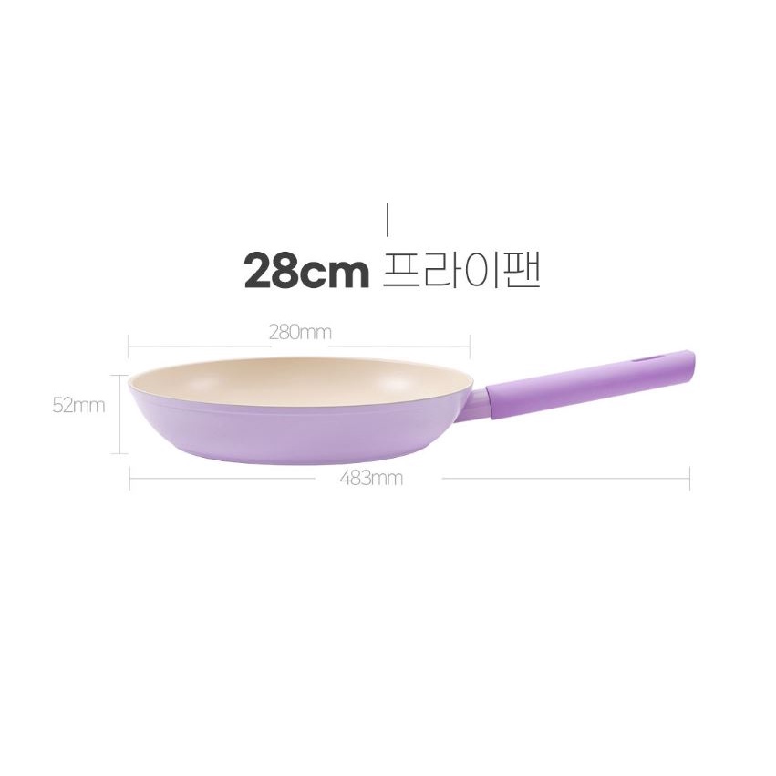 Chảo cảm ứng Roichen IH Bery Purple, Chảo 28cm 2 loại