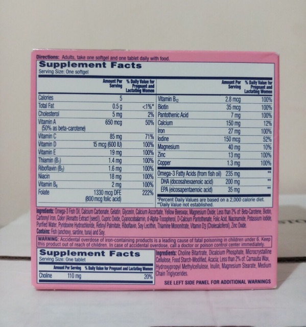 Vitamin cho bà bầu One a day Women’s Prenatal Multivitamin & DHA