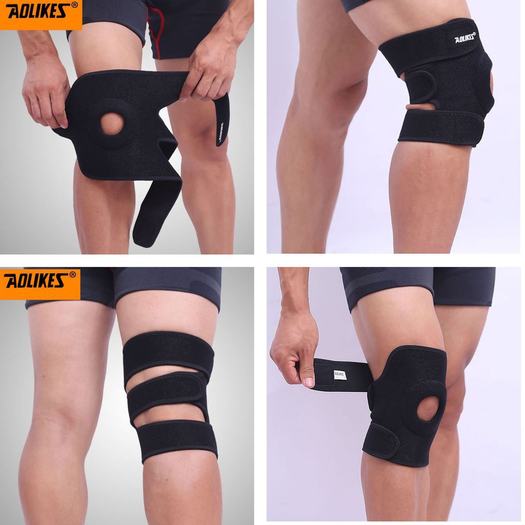 Băng Bảo Vệ Đầu Gối Aolikes 7616, Bó Gối Đai Dán Gối Tập Gym Thể Thao