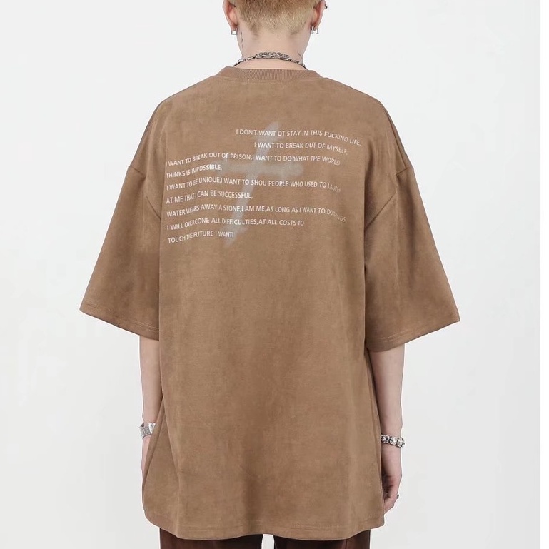 Áo Thun Tay Ngắn Cổ Tròn In Chữ Phong Cách Hàn Quốc Thời Trang Cho Nam