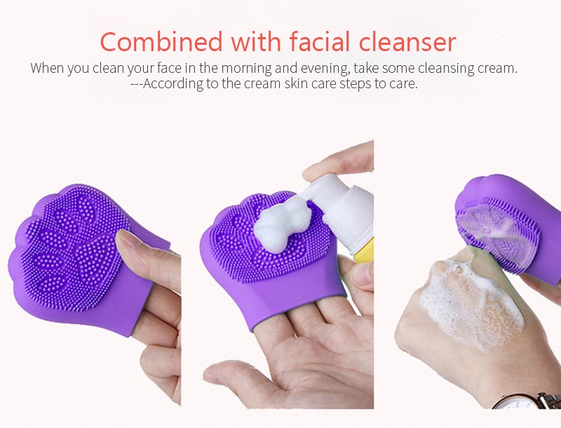 (Hàng Mới Về) Miếng Gel Silica Rửa Mặt Tẩy Tế Bào Chết Thiết Kế Tay Thỏ / Mèo Dễ Thương | BigBuy360 - bigbuy360.vn