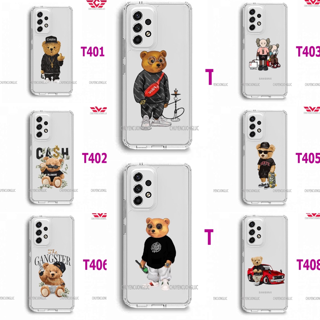 Ốp lưng samsung A32, A52, A72, A33, A03S, A02S, A12 trong suốt in hình gấu cực chất T40