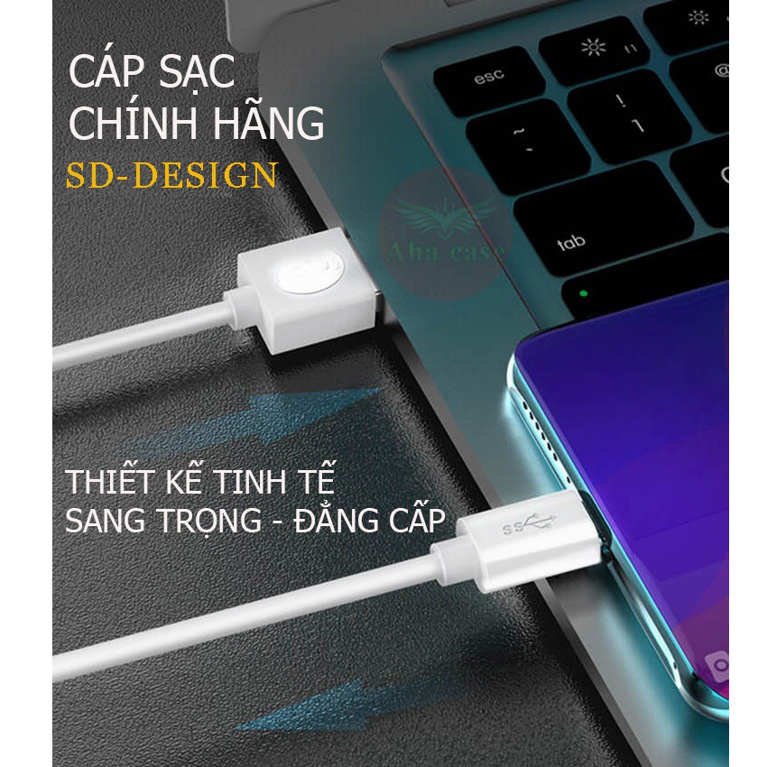 [Bán Chạy Giá Sỉ] Cáp sạc Micro USB, dây sạc chân Android chính hãng L6 SD-Design, cap sạt, xạc nhanh, an toàn pin