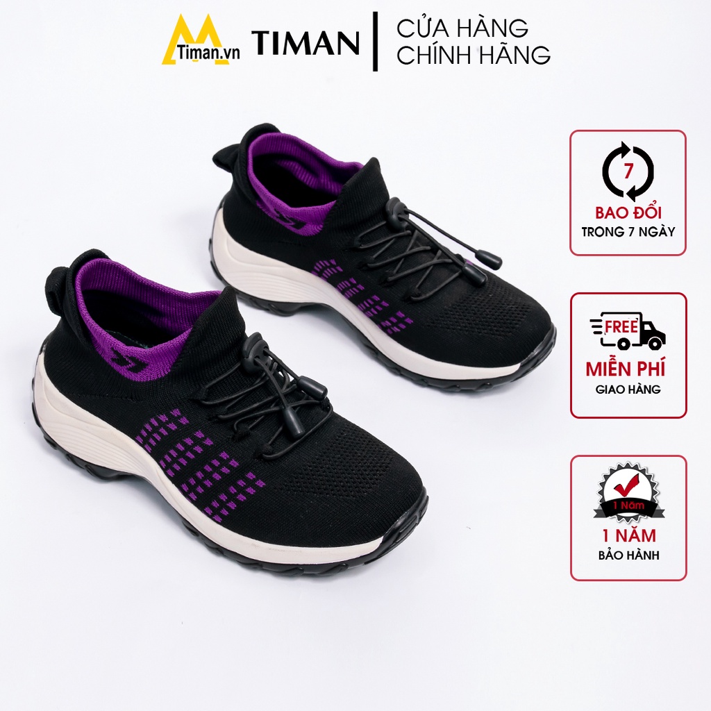 Giày thể thao nữ độn đế trung niên TIMAN NA33 năng động chính hãng bảo hành 1 năm