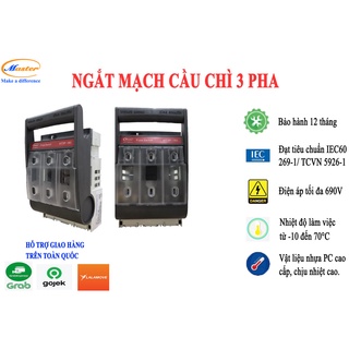 Ngắt mạch cầu chì 3 pha Master - Thiết Bị Tủ Điện Công Nghiệp