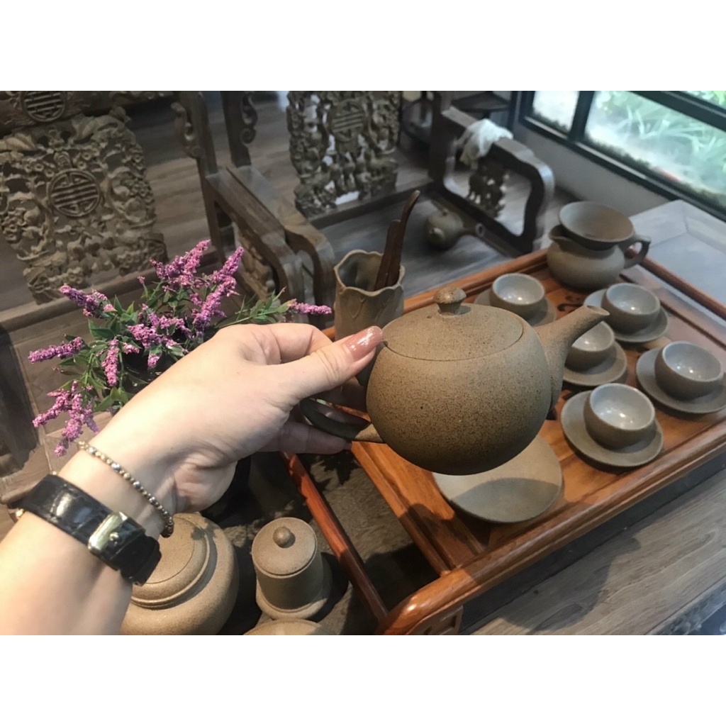 Bộ ấm chén HỒNG SA Bát tràng [HÀNG CAO CẤP XUẤT NHẬT], BỘ TRÀ ĐẠO PHONG CÁCH NHẬT BỘ TÁCH CHÉN TỬ SA