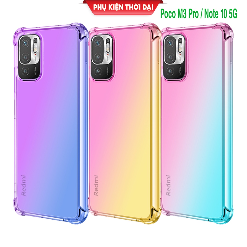 Ốp lưng dẻo đa sắc Redmi Note 10 5G / Poco M3 Pro 5G lồi 4 góc chống sốc thời trang cao cấp