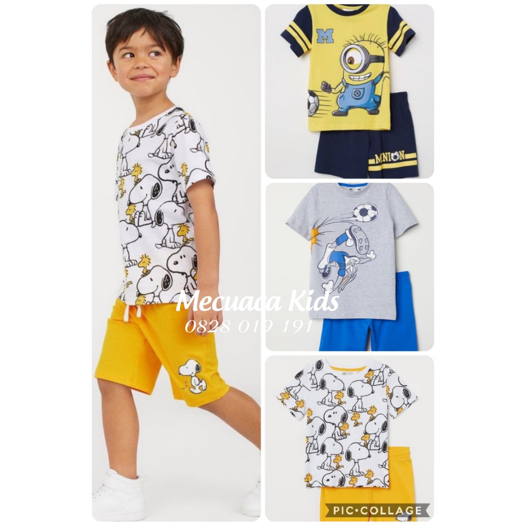 Bộ cộc cotton snoppy/minion/ninjago/ người nhện cho bé/bé trai (form to)
