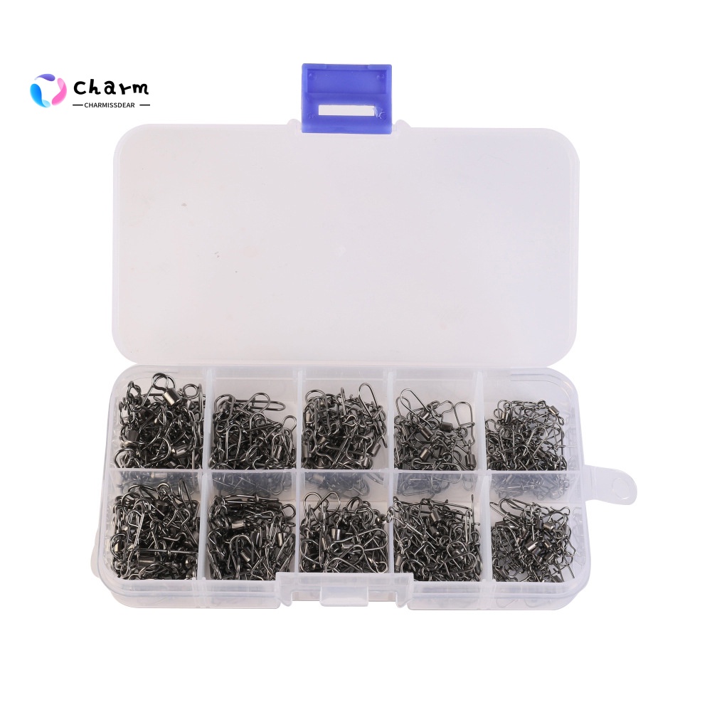 CHW Availble 210 Pcs Rolling Swivel Fast-lock Snap Ball Bearing Fishing Connector Swivel Clasp