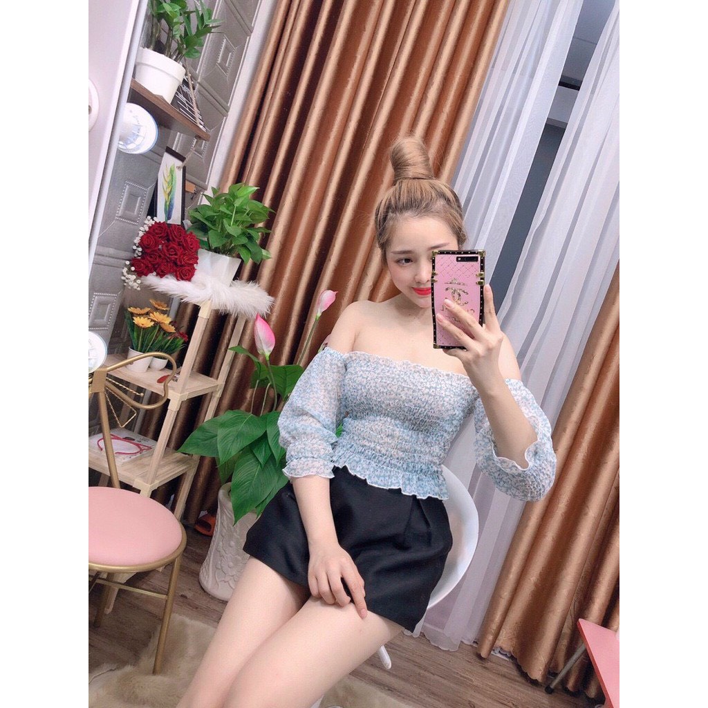 áo kiểu nữ, vải chifone thiết kế dài tay xinh xắn