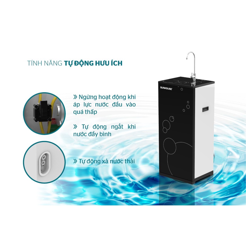 Máy lọc nước R.O Sunhouse SHA8839K, Có 9 lõi lọc sạch nước, bổ sung khoáng chất, Bảo hành 1 năm tại nhà trên toàn quốc
