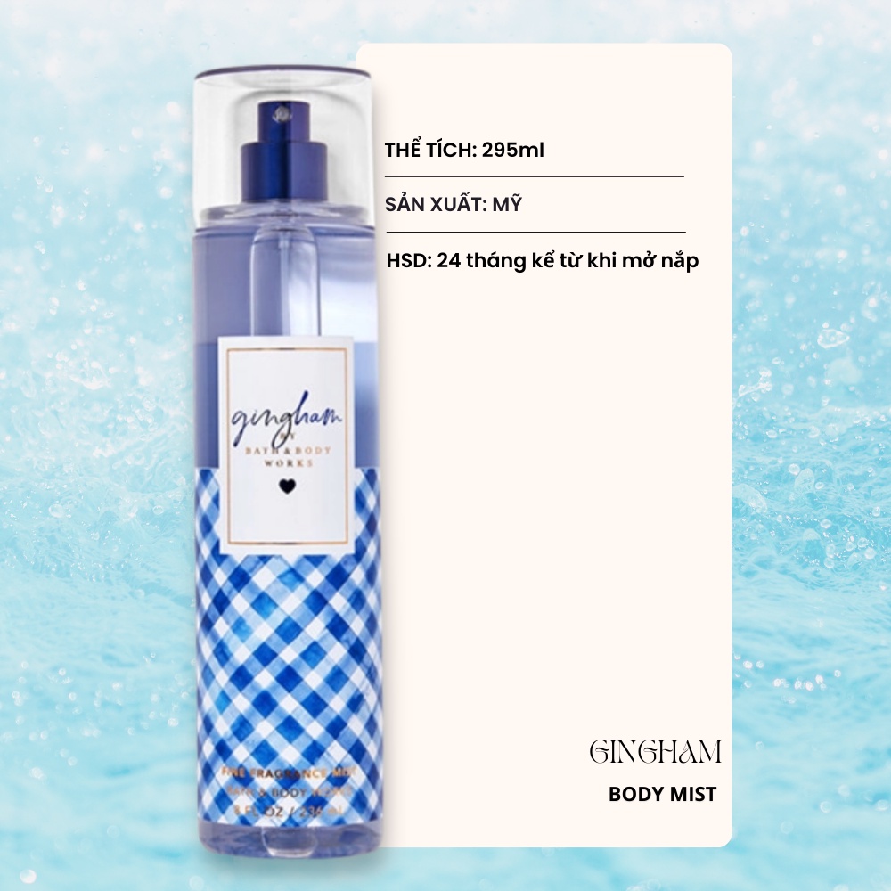Xịt Thơm Toàn Thân Body Bath& Body Works Gingham 236ml
