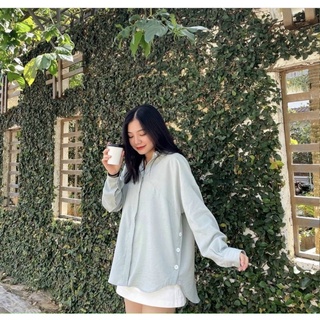 SƠMI XẺ TÀ XANH MINT