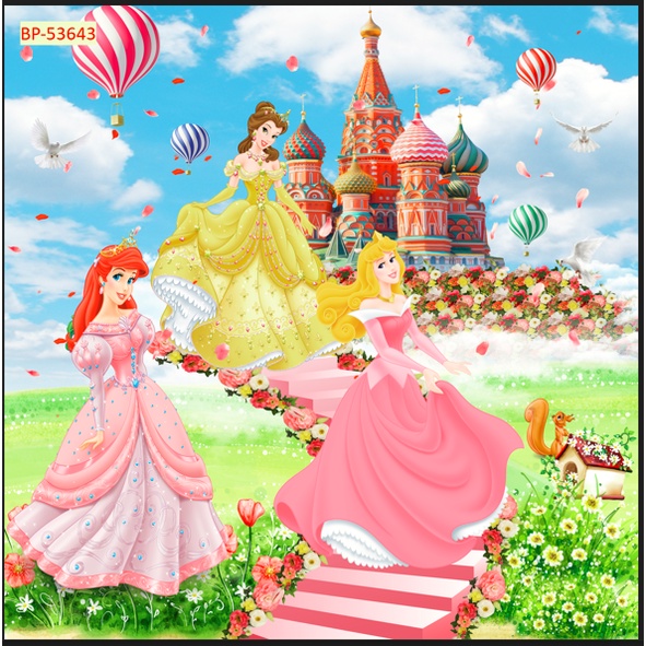 Tranh Dán Tường Phòng Trẻ Em Hình Công Chúa 3D