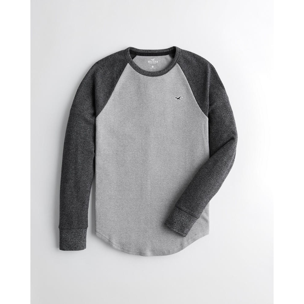 Áo thun nam tay dài Hollister HOL-LS98 Waffle Curved Hem T-Shirt