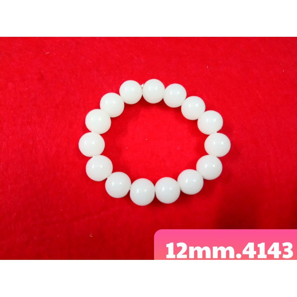 chuỗi đeo tay hạt đá trắng 12mm