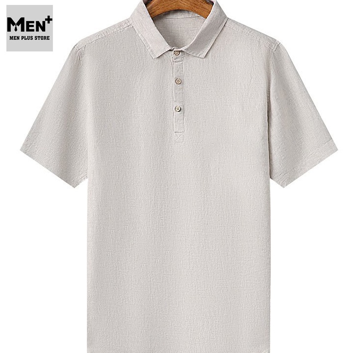 Áo sơ mi nam vải đũi dáng polo cao cấp - Áo polo nam vải đũi thoáng mát