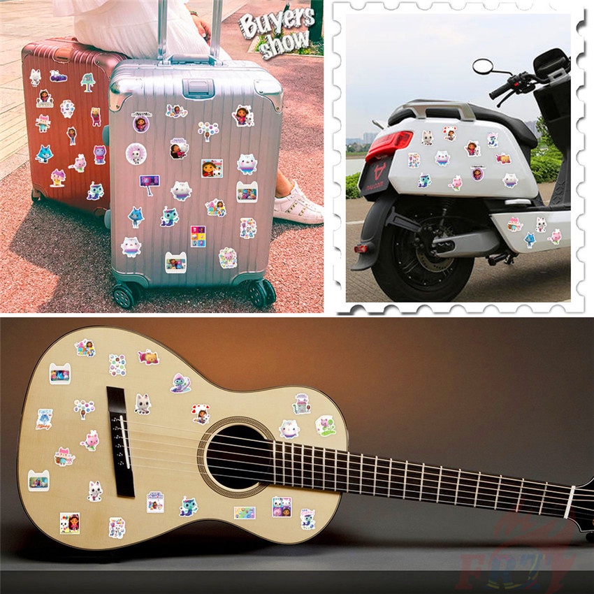Bộ 50 miếng dán trang trí laptop hành lý thời trang dòng búp bê Gabby 02 DIY