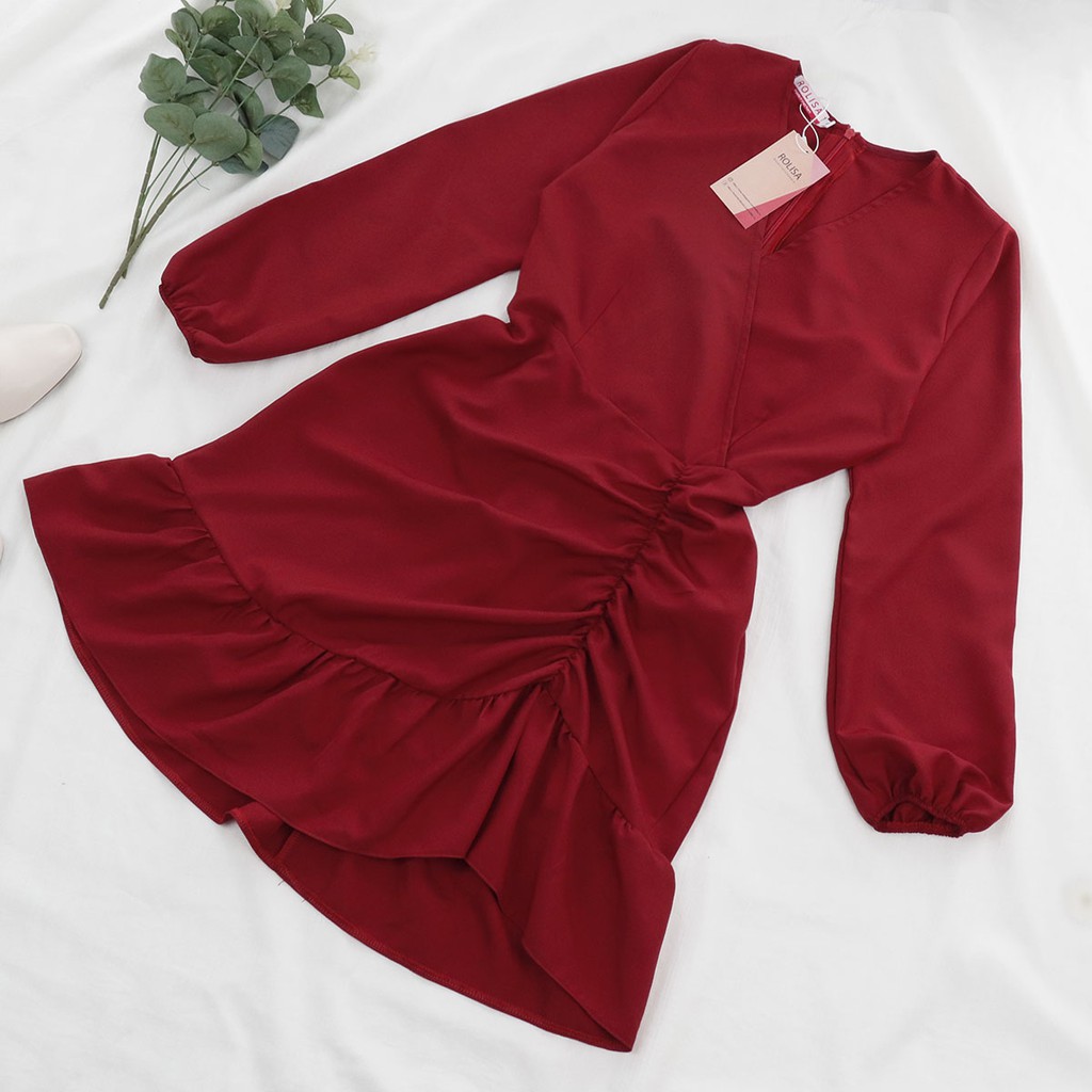 [Mã SKAMSALEP6 giảm 10% tối đa 100K đơn 150K] Đầm nhún đuôi cá dài tay RD065 | BigBuy360 - bigbuy360.vn