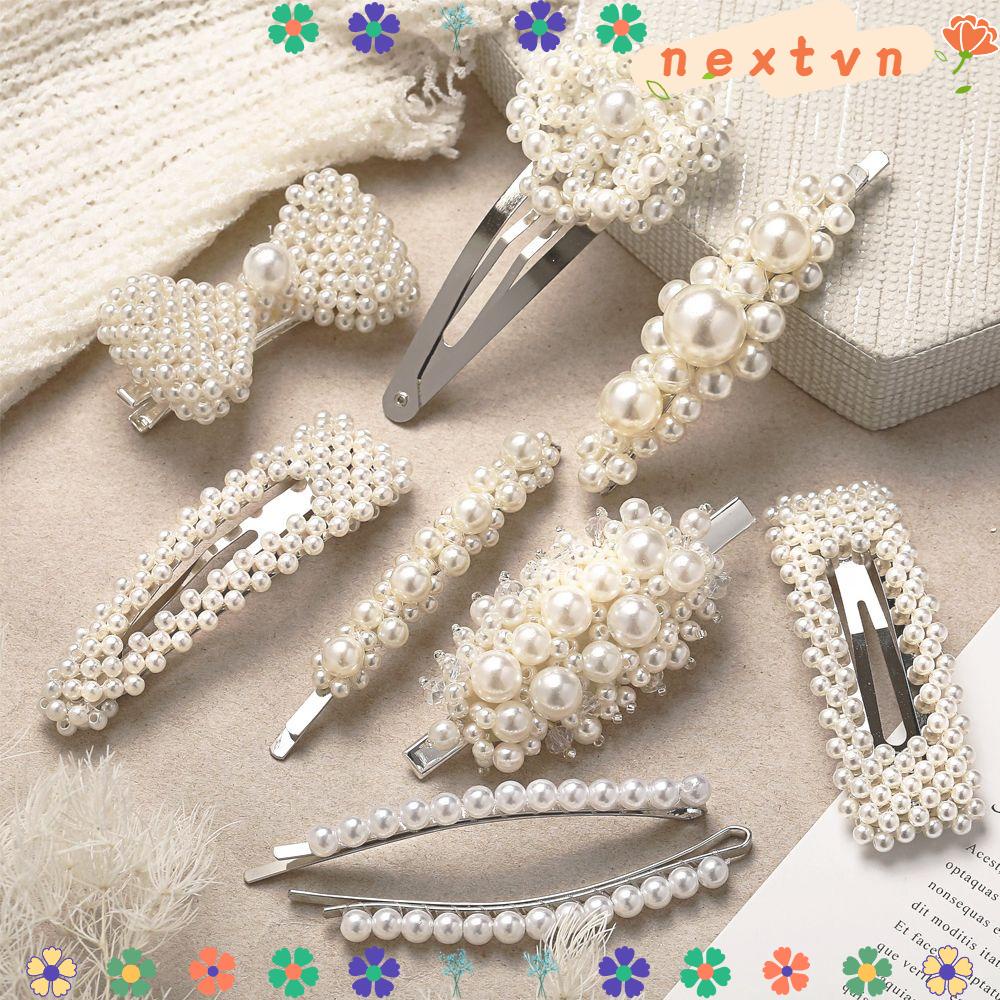 Kẹp tóc hợp kim đính ngọc trai giả thanh lịch và điệu đà cho nữ