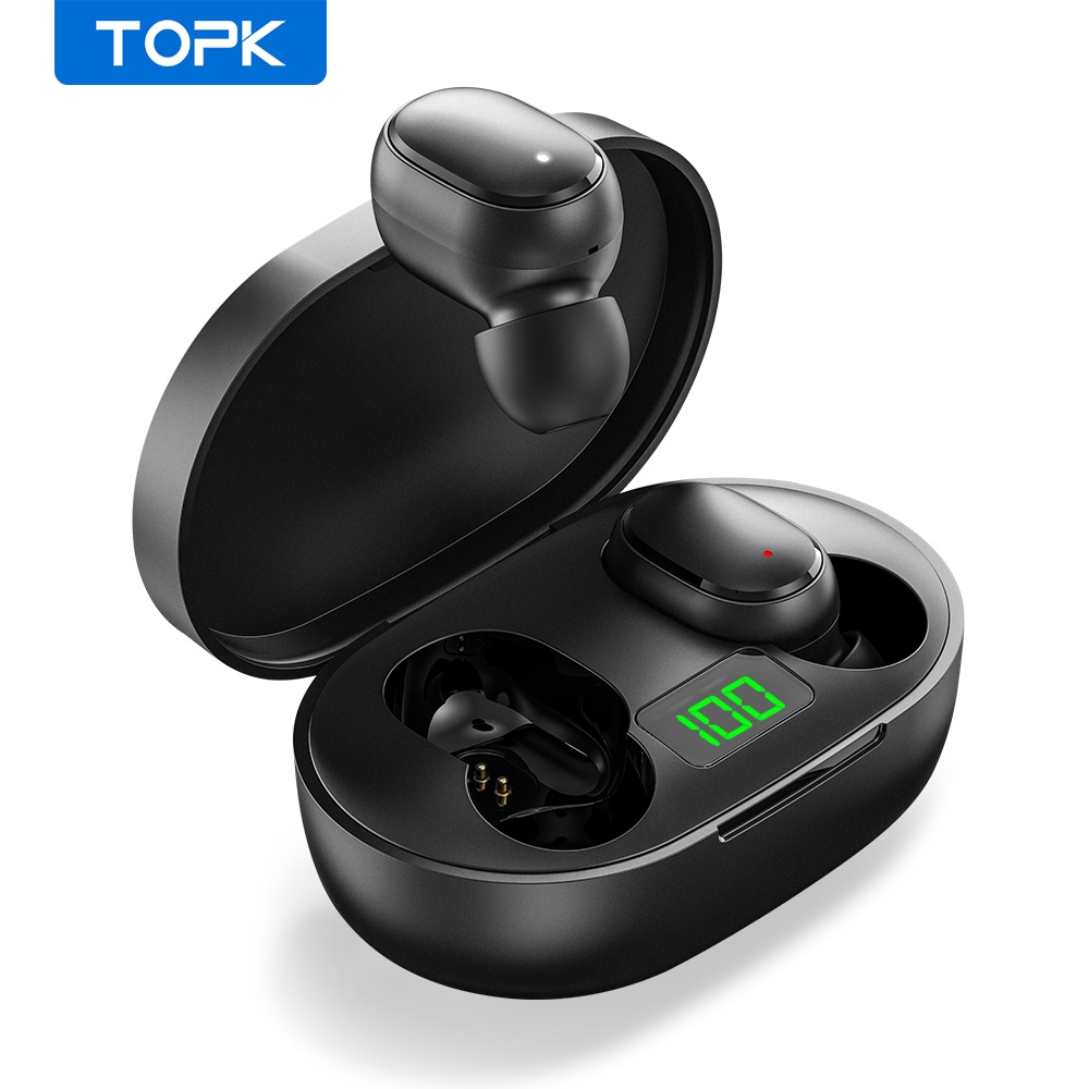 Tai Nghe Bluetooth TOPK T24 TWS Hỗ Trợ  BT5.0 Không Dây Dành Cho Điện Thoại iPhone Samsung Huawei Xiaomi