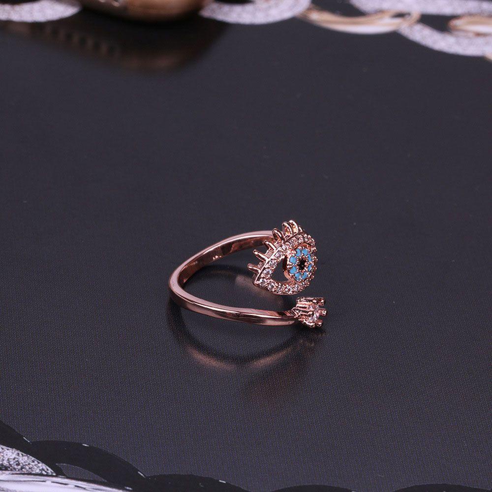 QQMALL 1 Nhẫn Mở Hình Mắt Thiên Thần Có Thể Điều Chỉnh Kích Cỡ Thời Trang Cho Nữ