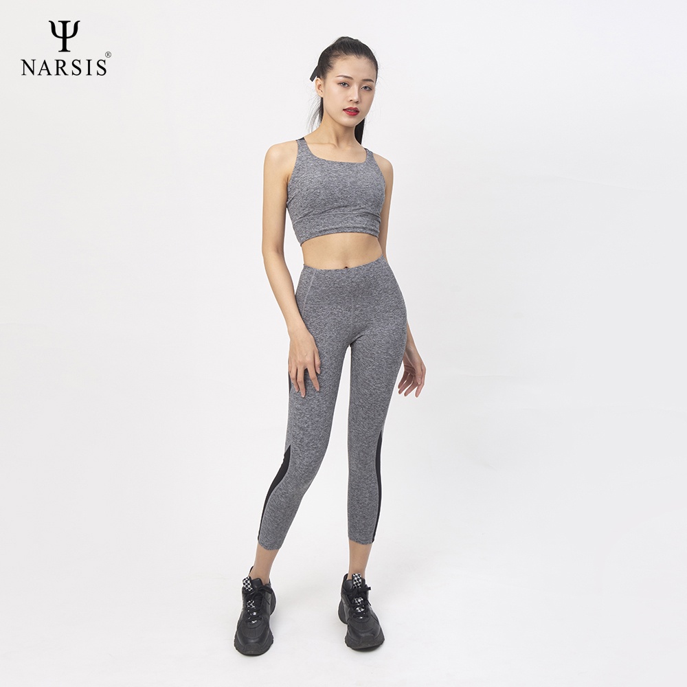 Bộ đồ tập nữ NARSIS H0009 màu ghi nhạt