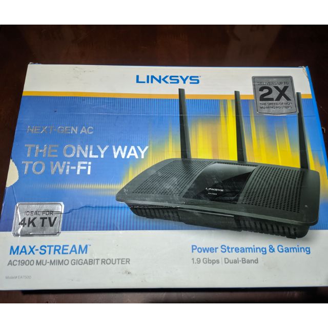 Wifi Băng tần kép Router Linksys EA7500 V2 Max-Stream AC1900 MU-MIMO
