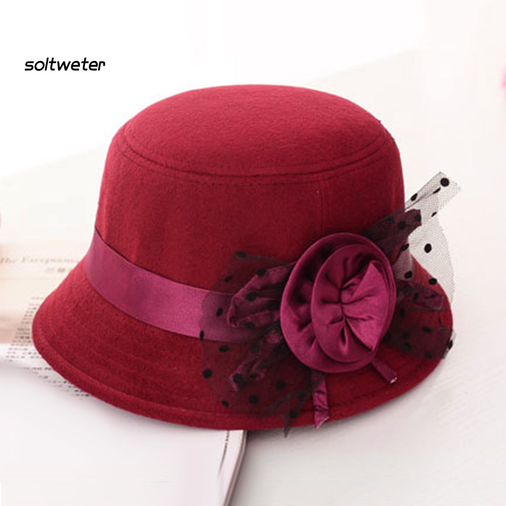 Mũ vành nhỏ đính hoa thời trang phong cách cổ điển cho nữ