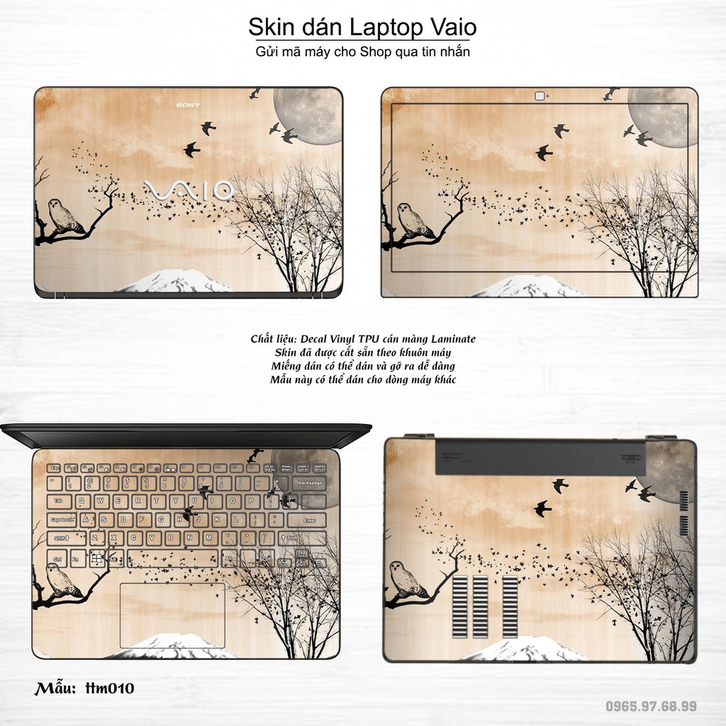 Skin dán Laptop Sony Vaio in hình Tranh thủy mặc (inbox mã máy cho Shop)