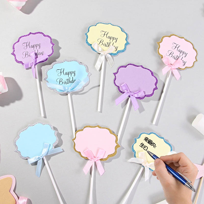 Set 5 que cắm trang trí bánh kem hình chữ cái lấp lánh