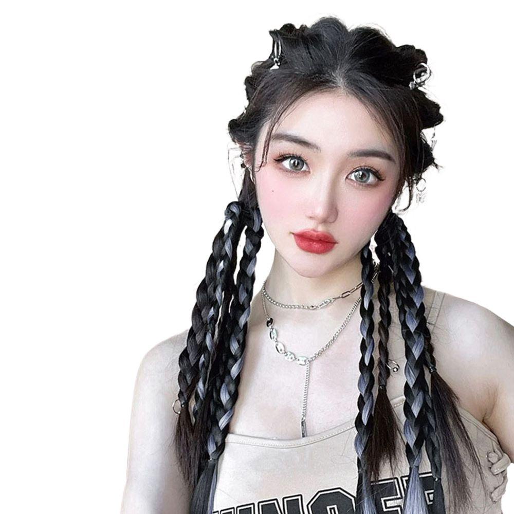 Tóc Giả Kiểu Thắt Bím Bằng Sợi Tổng Hợp Chịu Nhiệt Độ Cao Thời Trang