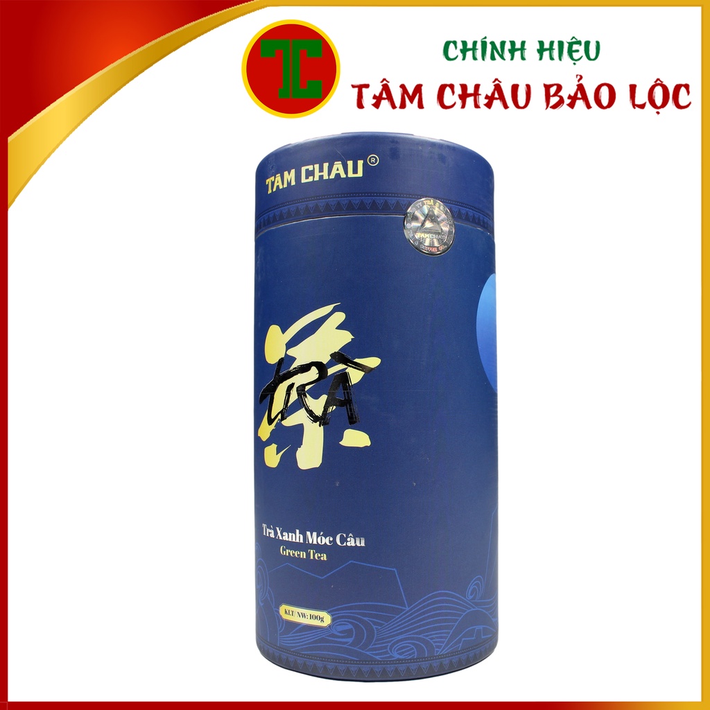 Trà Xanh Móc Câu Lon Giấy 100G Cao Cấp - Chính hiệu TÂM CHÂU BẢO LỘC