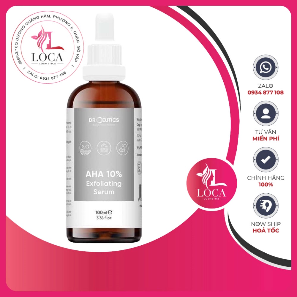 Tẩy da chết - AHA 10% EXFOLIATING SERUM DRCEUTICS