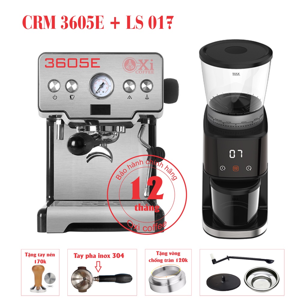 Bộ máy pha cà phê CRM 3605E và LS 017