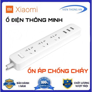 Ổ cắm Xiaomi Mi Power Strip 3 cổng , 3 USB - ổ điện thông minh có ổn áp tự ngắt điện chống cháy nổ