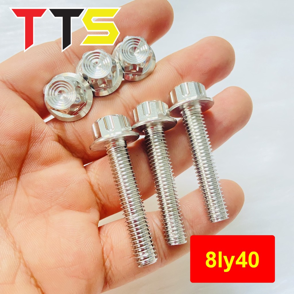 ( 8ly V2 ) Ốc 8LY Salaya V2  size 8ly15, 8ly25, 8ly30, 8ly40 lắp gác chân, treo pô, ghi đông xe máy