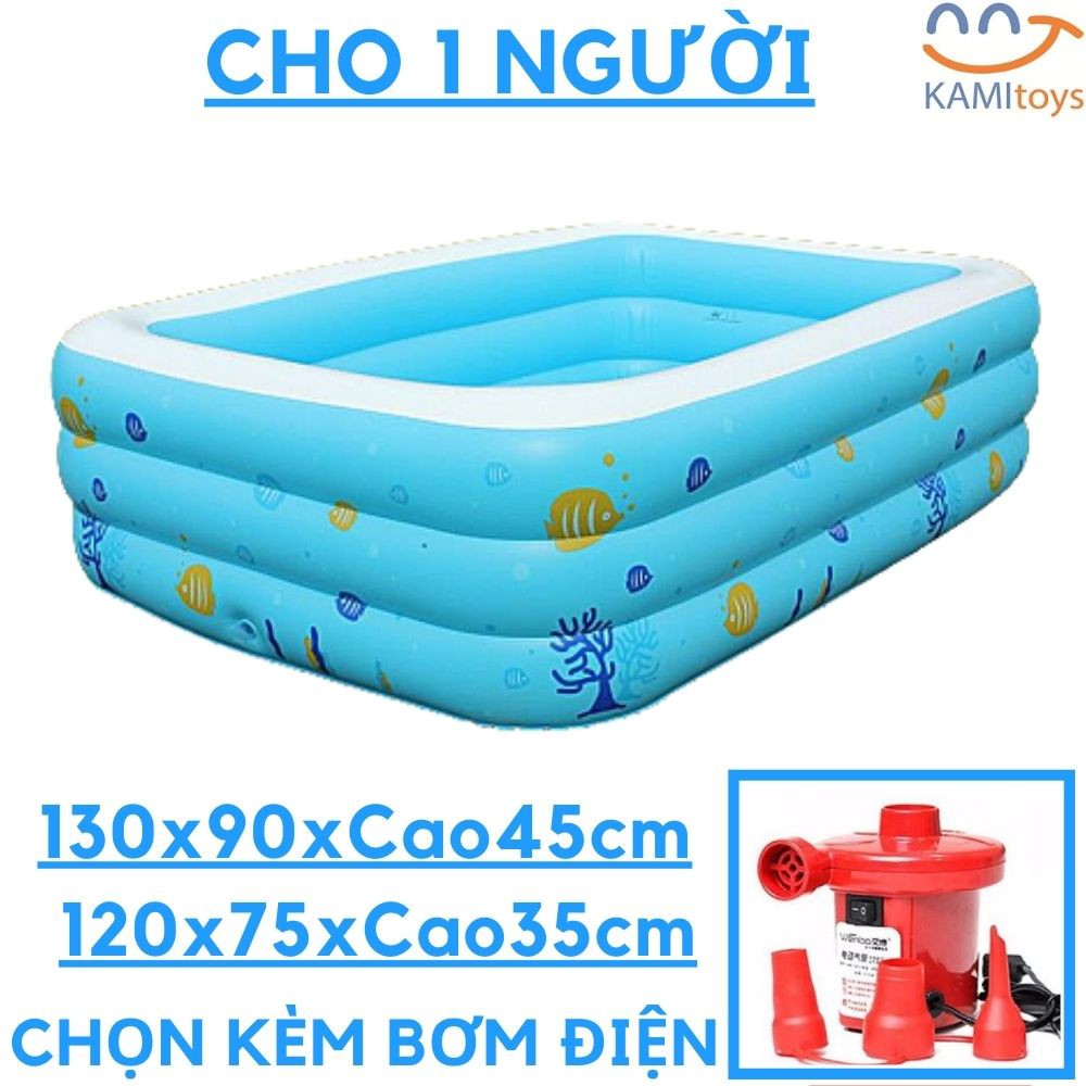 Bể bơi cho bé hồ phao bơi trẻ em cỡ dài 130cm và 120cm Chọn mua Kèm Bơm điện