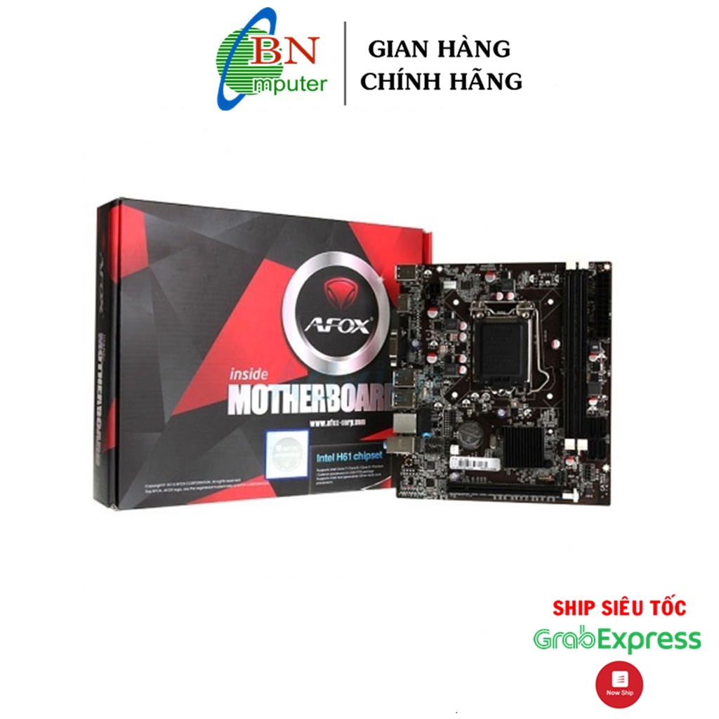 [Mã 55ELSALE1 giảm 7% đơn 300K] Bo mạch chính Afox H61 mainboard, (IH61-MA) LGA1155 ATX