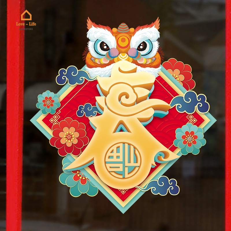 Miếng dán cửa sổ trang trí năm mới 2022