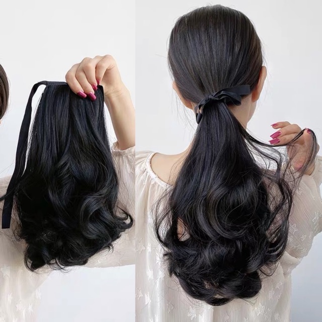 <ẢNH THẬT> Buộc xoăn đuôi phồng 35cmC25