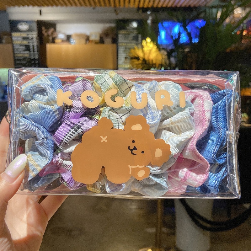 Set 7 Dây Buộc Tóc Cao Su Co Giãn Phong Cách Hàn Quốc Đơn Giản Dành Cho Nữ