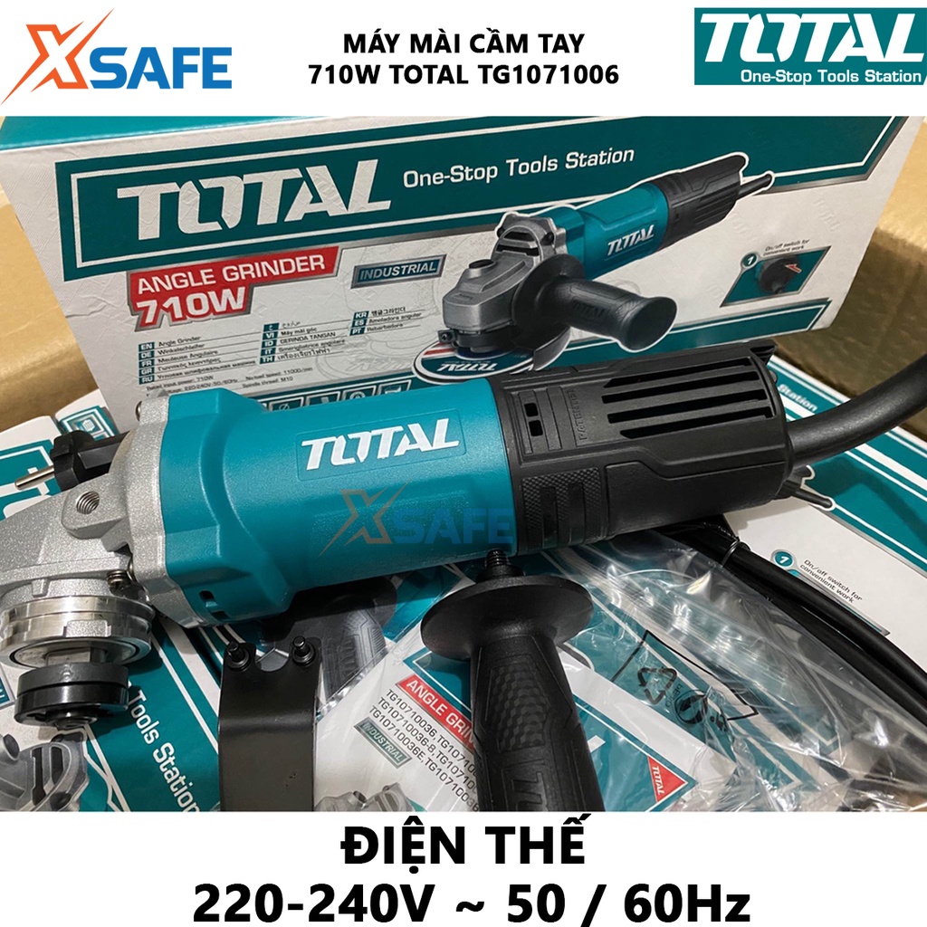 Máy mài góc TOTAL TG10710026 cắt kim loại công suất lớn 750W, an toàn gọn tay công tắc trượt, tuổi thọ cao - chính hãng