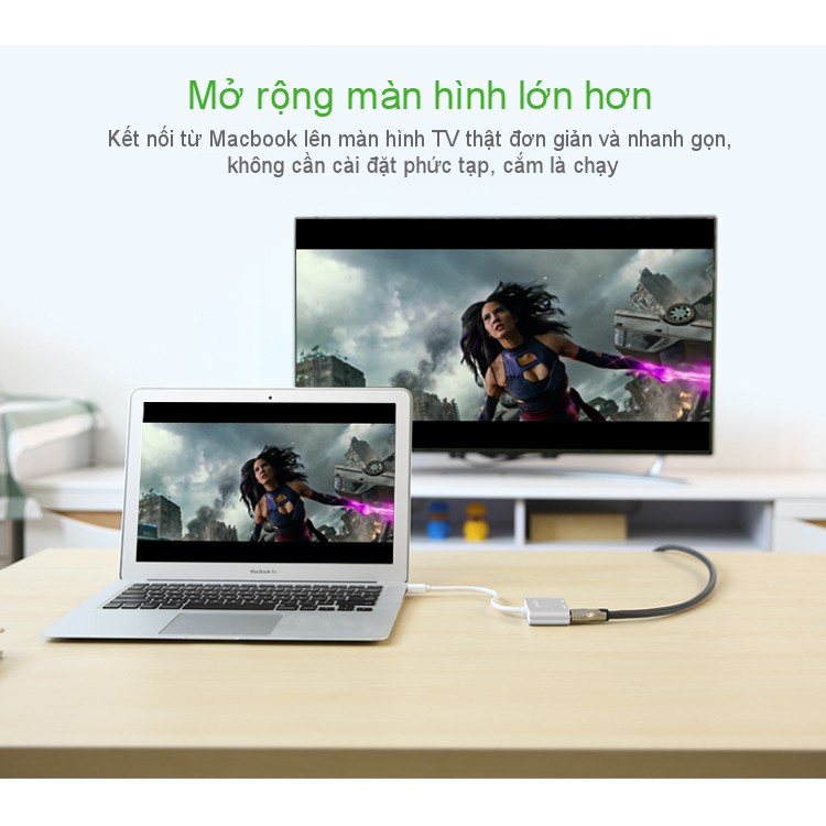 Cáp chuyển đổi Mini DisplayPort sang HDMI và VGA dài 20cm UGREEN MD115