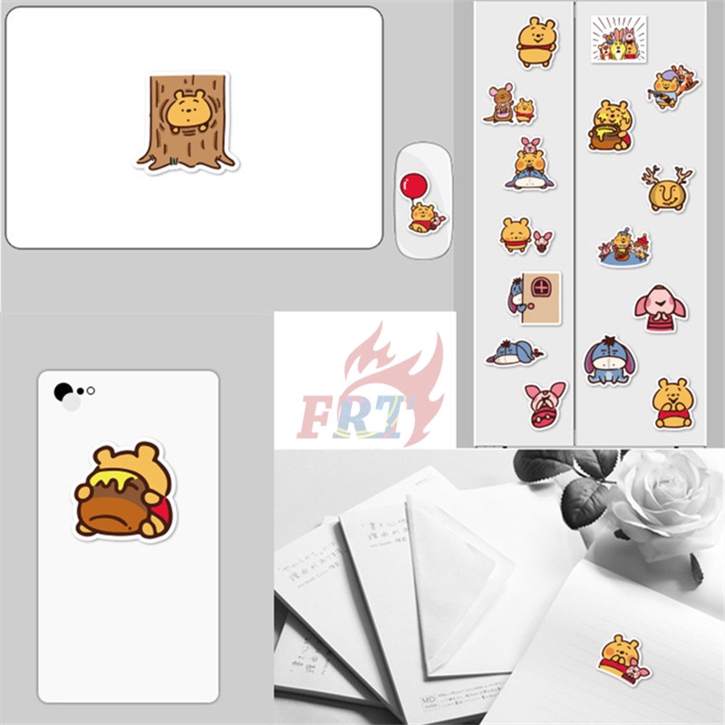 Set 40 Miếng Dán Hình Gấu Pooh Xinh Xắn Dùng Cho Trang Trí