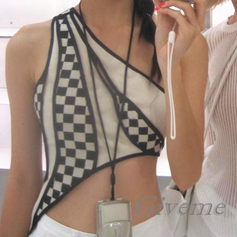 Givenme Áo Lửng Không Tay Hở Lưng Thời Trang Mùa Hè Dành Cho Nữ