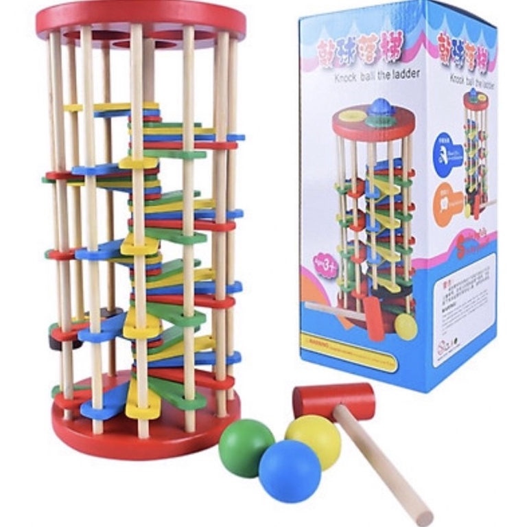 Đập bóng bậc thang zic zac đồ chơi gỗ thông minh