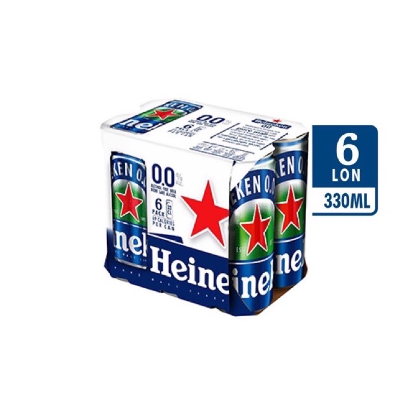 Bia Heineken 0 độ 330ml x 6 lon